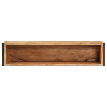 Planter Natural wood with black metal frame