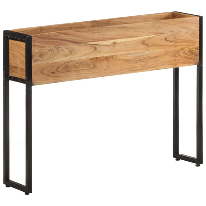 Planter Natural wood with black metal frame