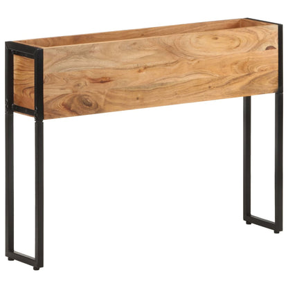 Planter Natural wood with black metal frame