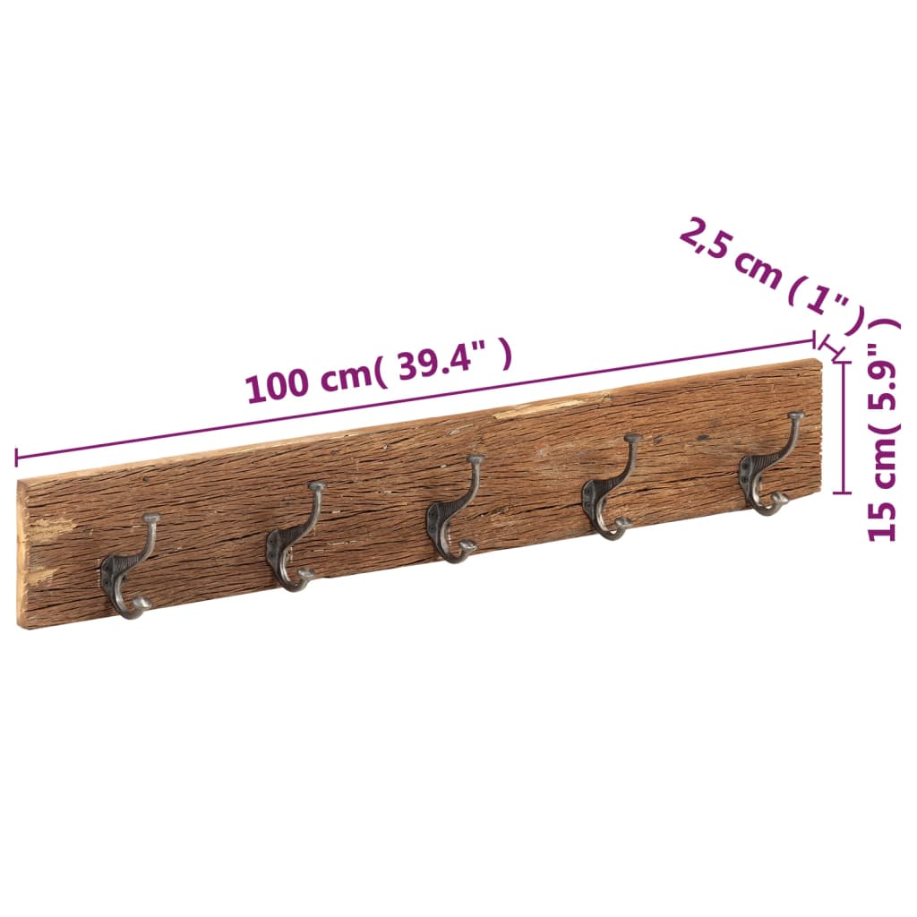 Hall Hanger | Natural Wood | Solid Reclaimed Wood | Medium