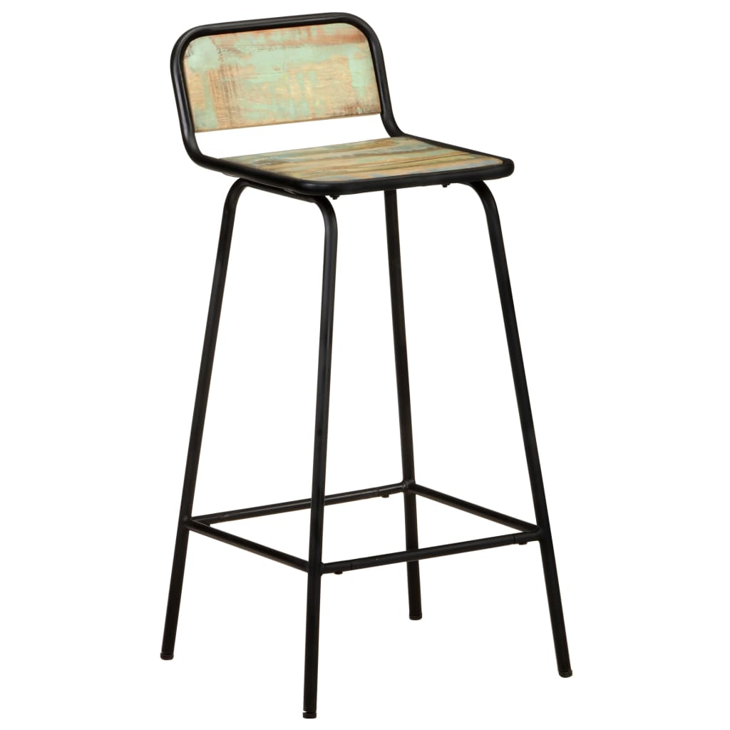 Bar Chair | Set of 2 | Mixed colour finish | Solid reclaimed wood