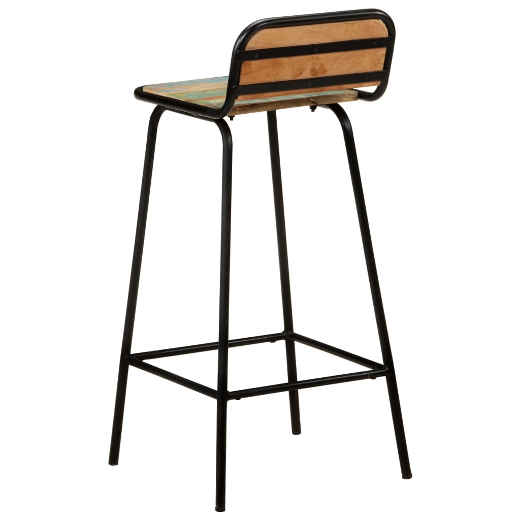 Bar Chair | Set of 2 | Mixed colour finish | Solid reclaimed wood