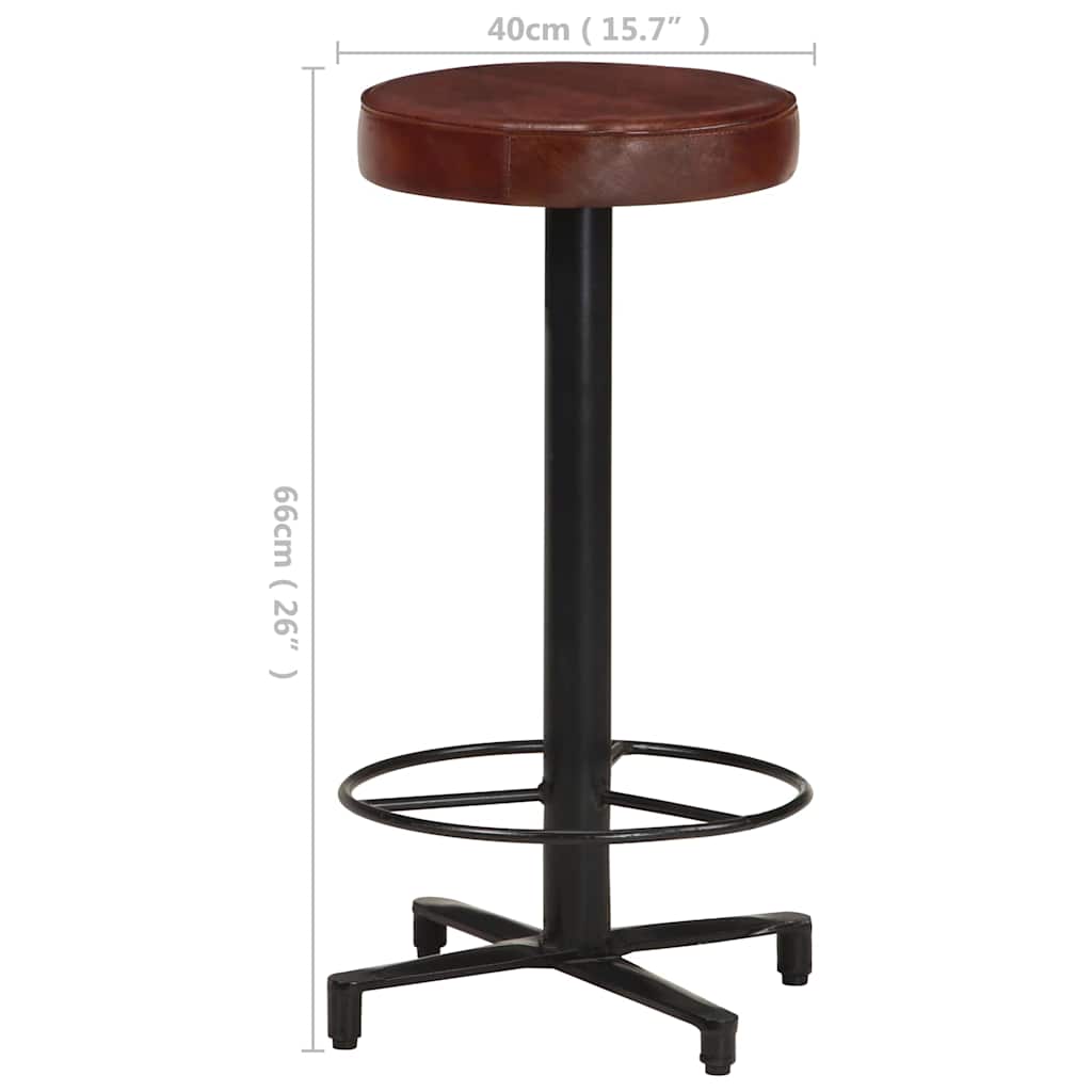 Bar Stools 2 pcs 26" Real Leather