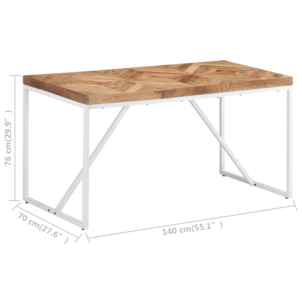 Dining Table 140x70x76 cm Solid Acacia and Mango Wood