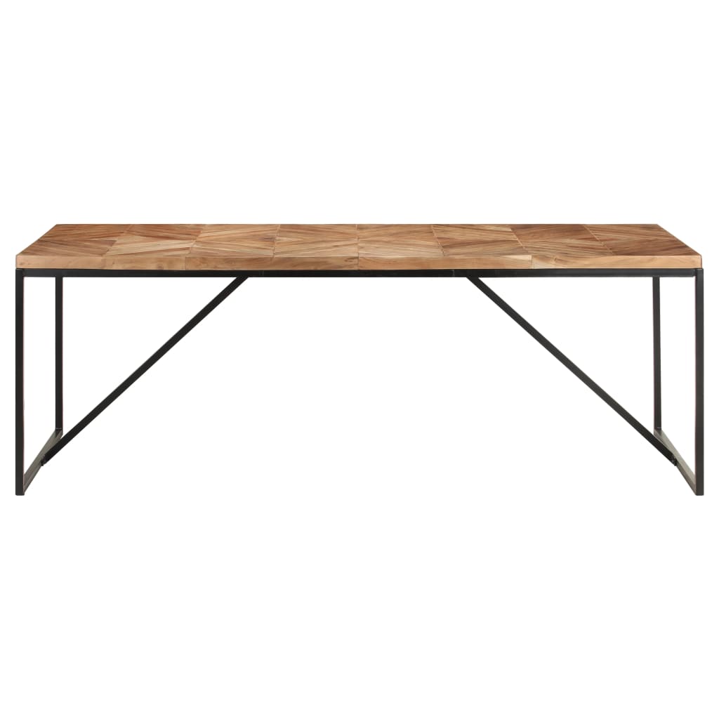 Dining Table | Natural wood with black legs | Solid Acacia wood