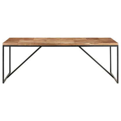 Dining Table | Natural wood with black legs | Solid Acacia wood