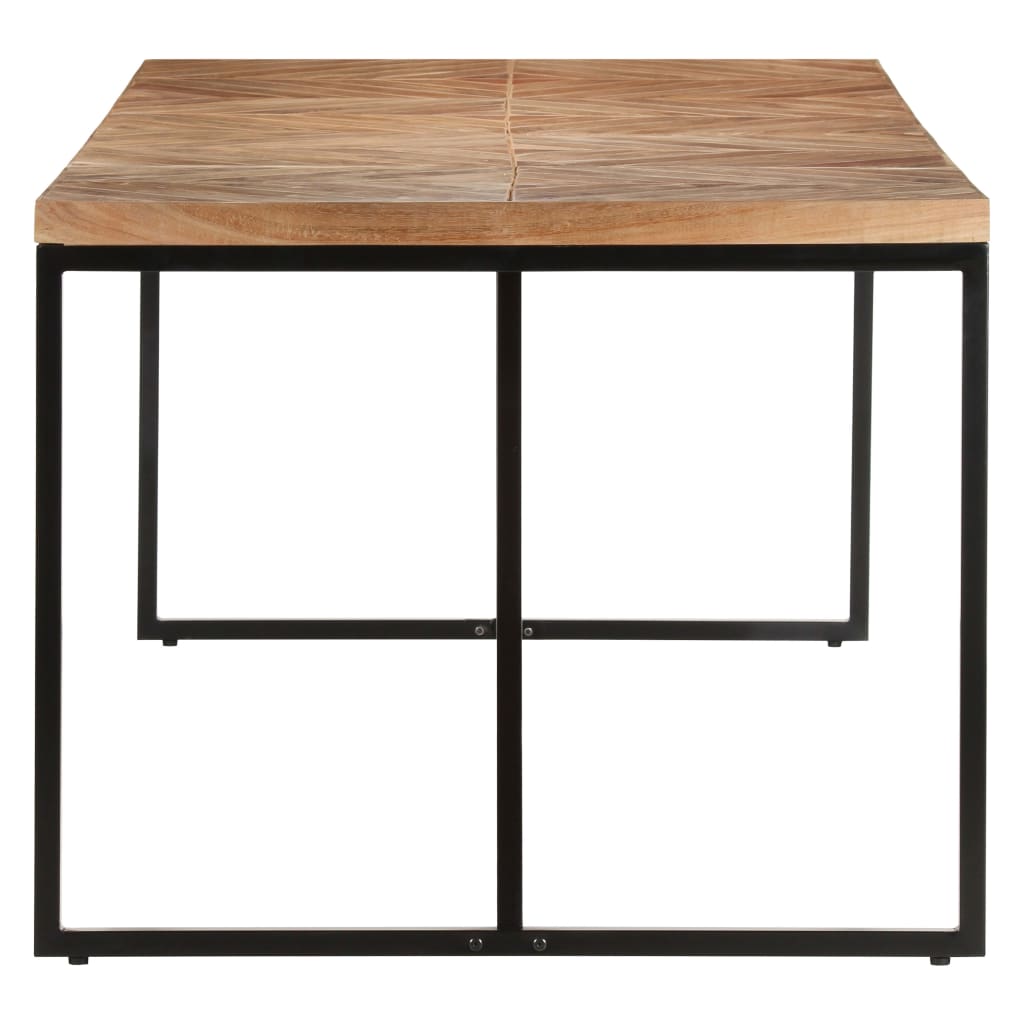 Dining Table | Natural wood with black legs | Solid Acacia wood