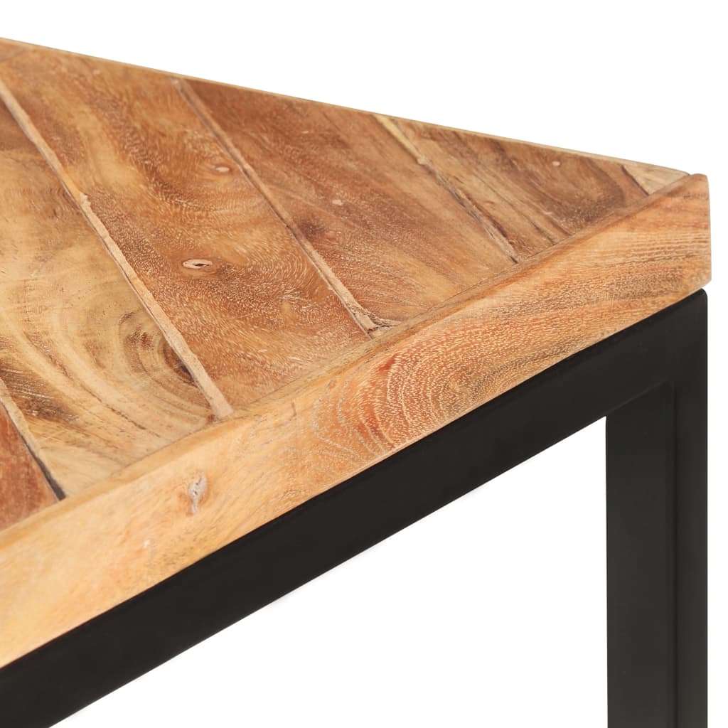 Dining Table | Natural wood with black legs | Solid Acacia wood