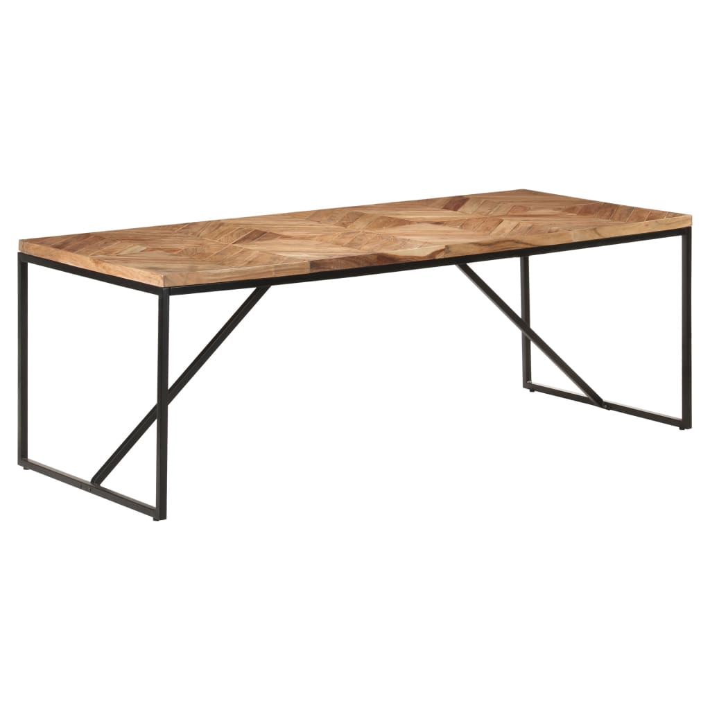 Dining Table | Natural wood with black legs | Solid Acacia wood