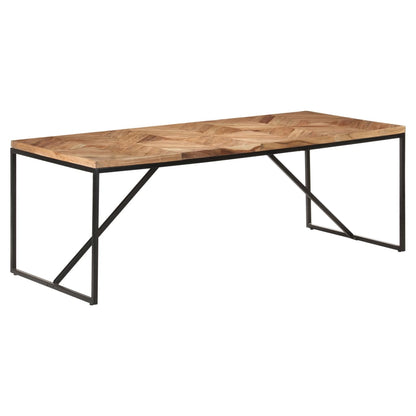 Dining Table | Natural wood with black legs | Solid Acacia wood