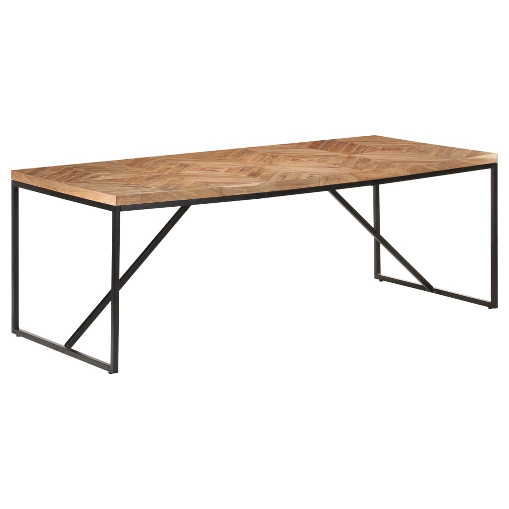 Dining Table | Natural wood with black legs | Solid Acacia wood