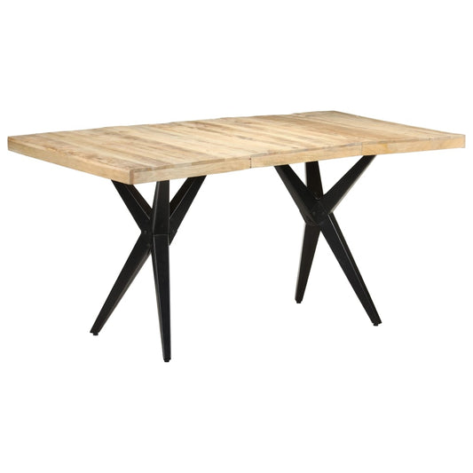 323566 vidaXL Dining Table 160x80x76 cm Rough Mango Wood