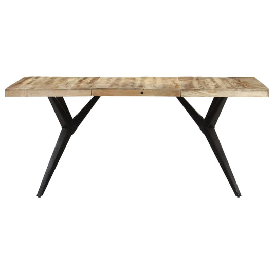 323566 vidaXL Dining Table 160x80x76 cm Rough Mango Wood