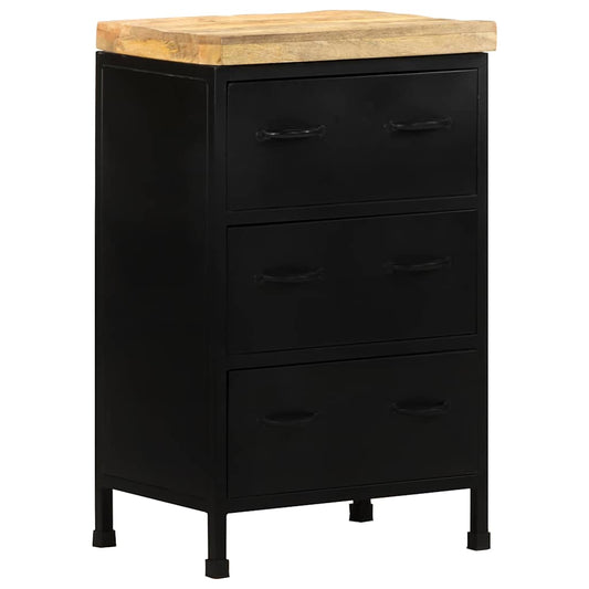 Sideboard | Black | Rough mango wood | Medium | Industrial Sideboard