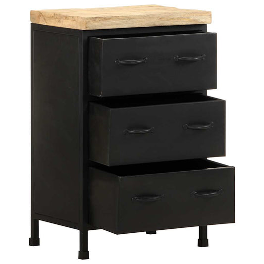 Sideboard | Black | Rough mango wood | Medium | Industrial Sideboard