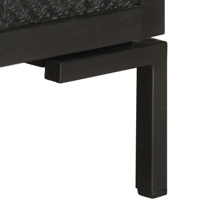 TV Cabinet Black 115x30x46 cm Solid Mango Wood