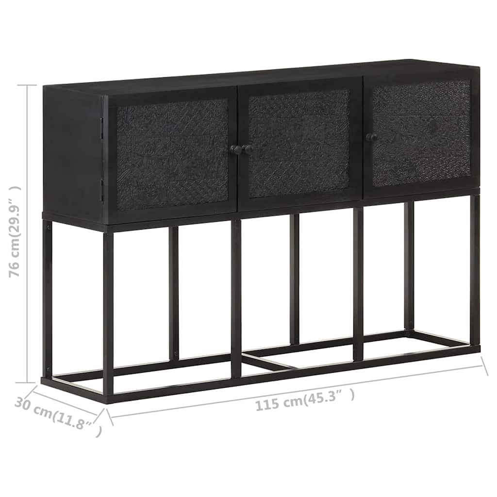 Sideboard | Black | Solid Mango Wood | Sideboard | Rectangular