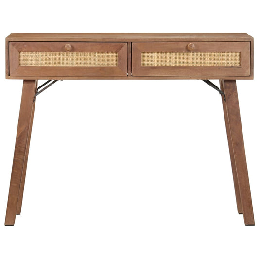 Console Table | Wheat finish | Solid mango wood with natural cane