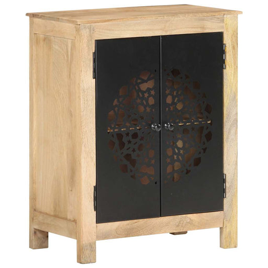 Sideboard | Natural wood with black doors | Solid Mango Wood