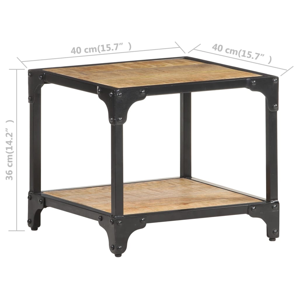 Coffee Table 40x40x36 cm Solid Rough Mango Wood