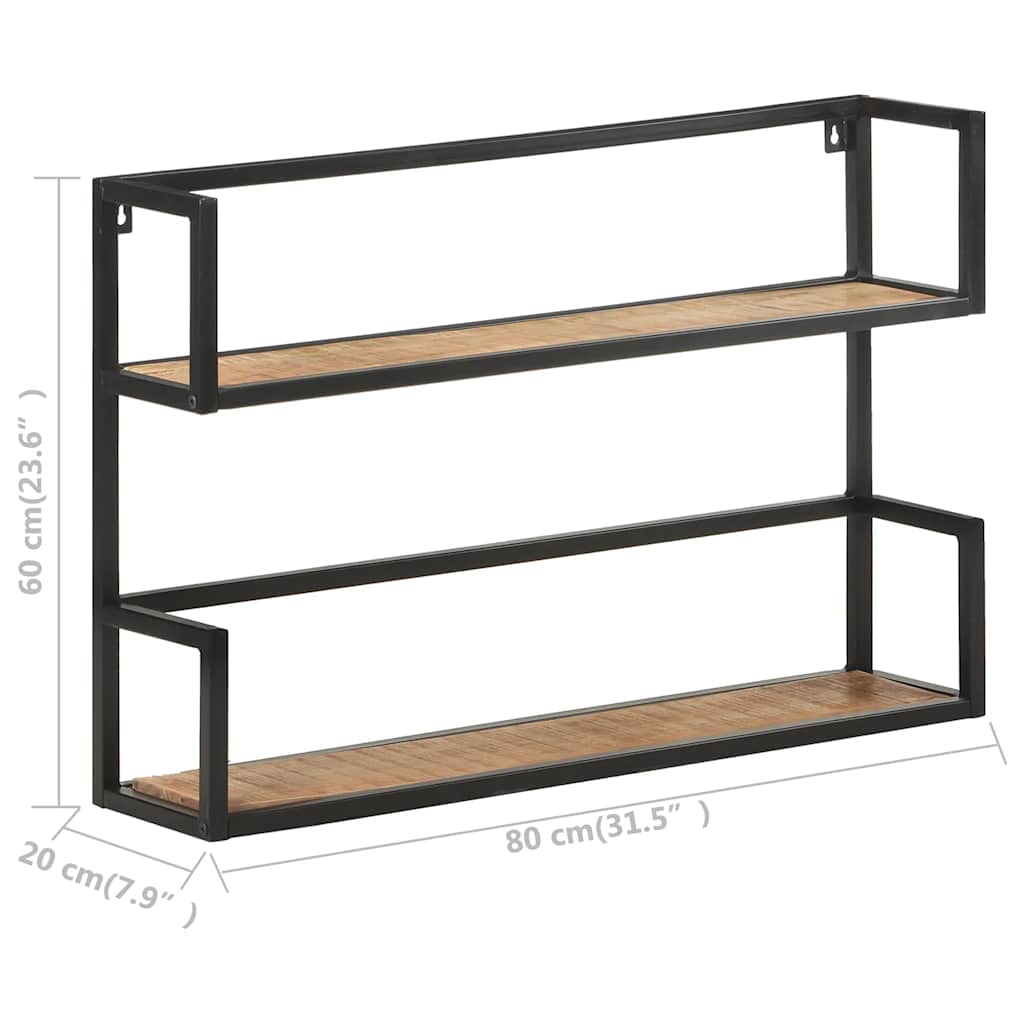 Wall Shelf 31.5"x7.9"x23.6" Rough Mango Wood