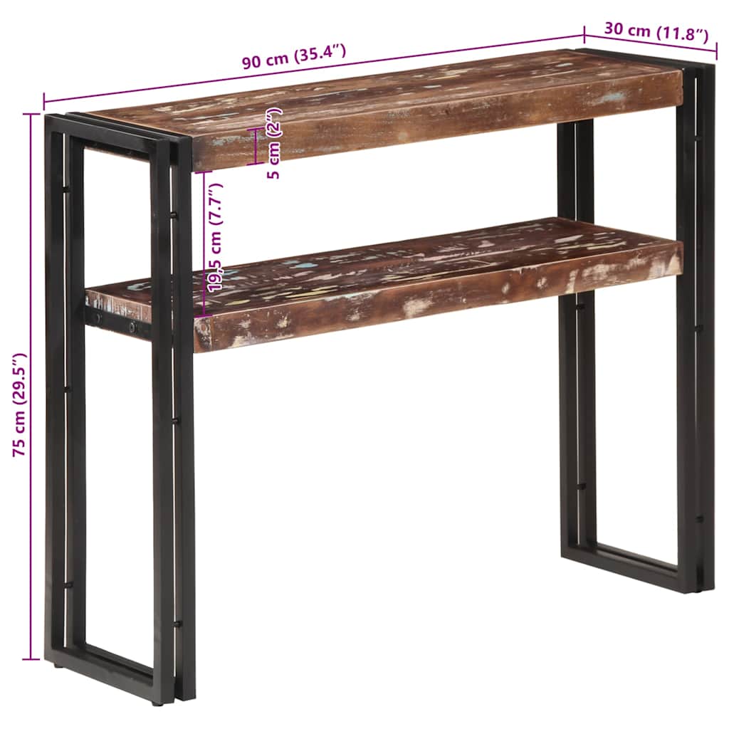 Console Table | Multicolour | Solid reclaimed wood | Medium | Storage