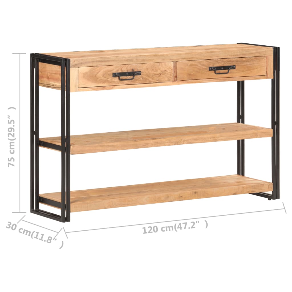 Sideboard 120x30x75 cm Solid Acacia Wood