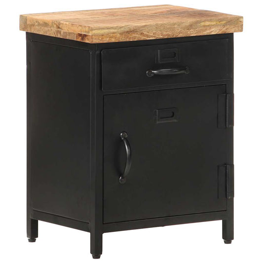 Bedside Cabinet | Black and natural wood