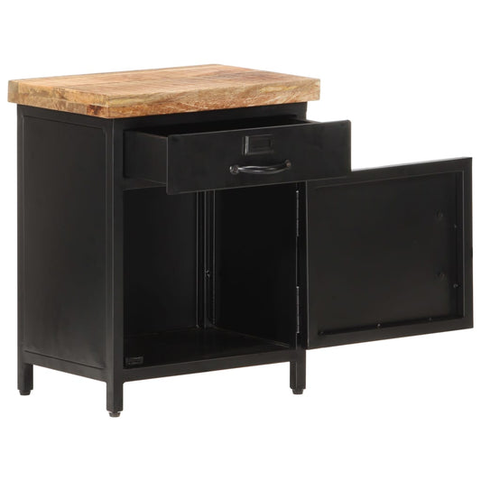 Bedside Cabinet | Black and natural wood
