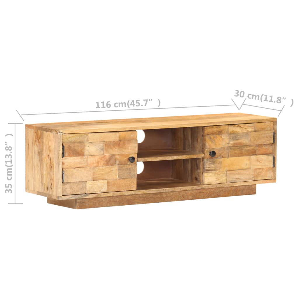 TV Cabinet 116x30x35 cm Solid Mango Wood