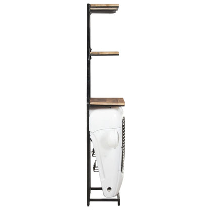 Tractor Wine Cabinet White 49x31x172 cm Rough Mango Wood