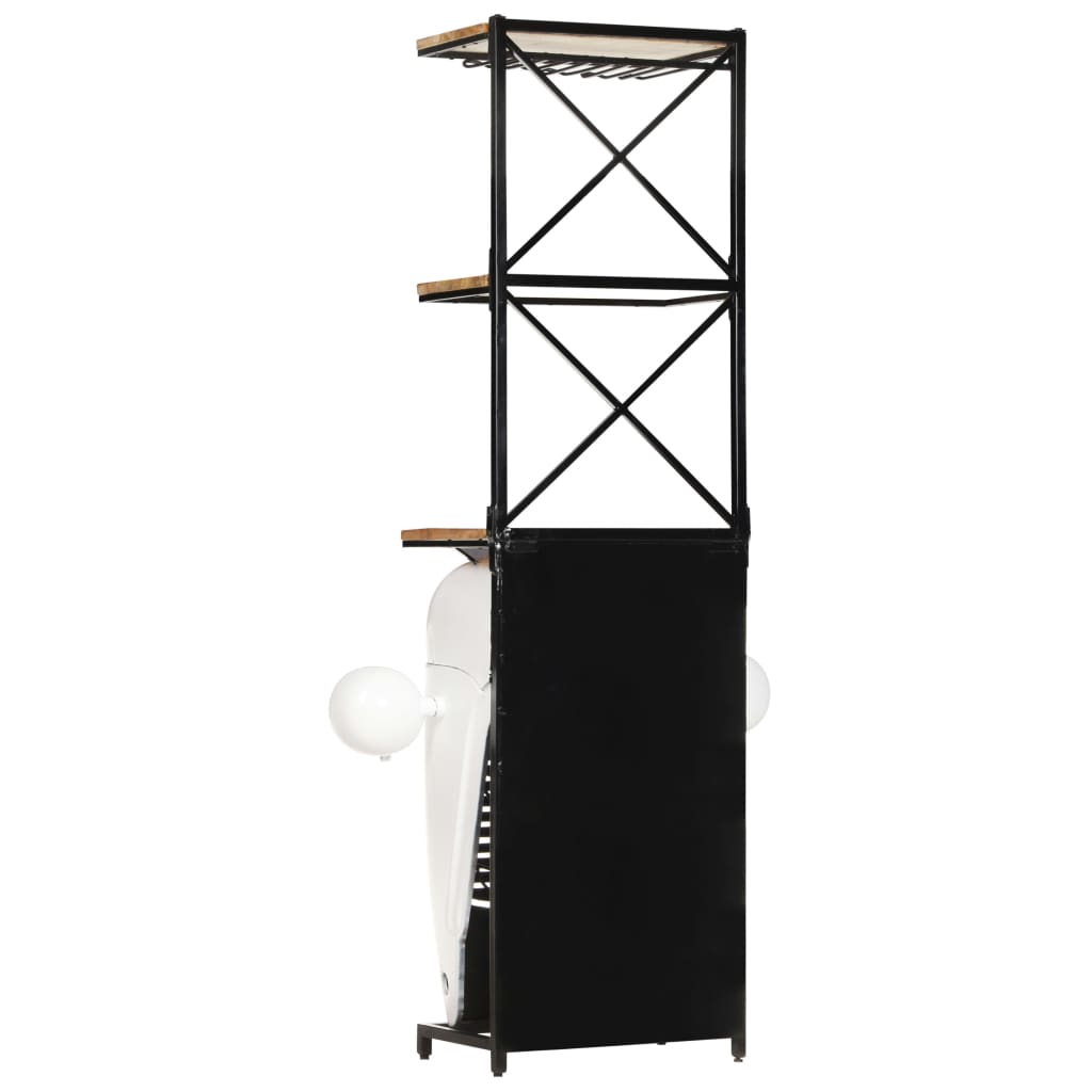 Tractor Wine Cabinet White 49x31x172 cm Rough Mango Wood
