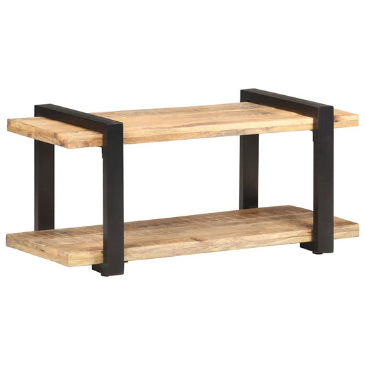 Tv Cabinet | Natural Wood, Black | Rough Mango Wood, Iron | 90 cm