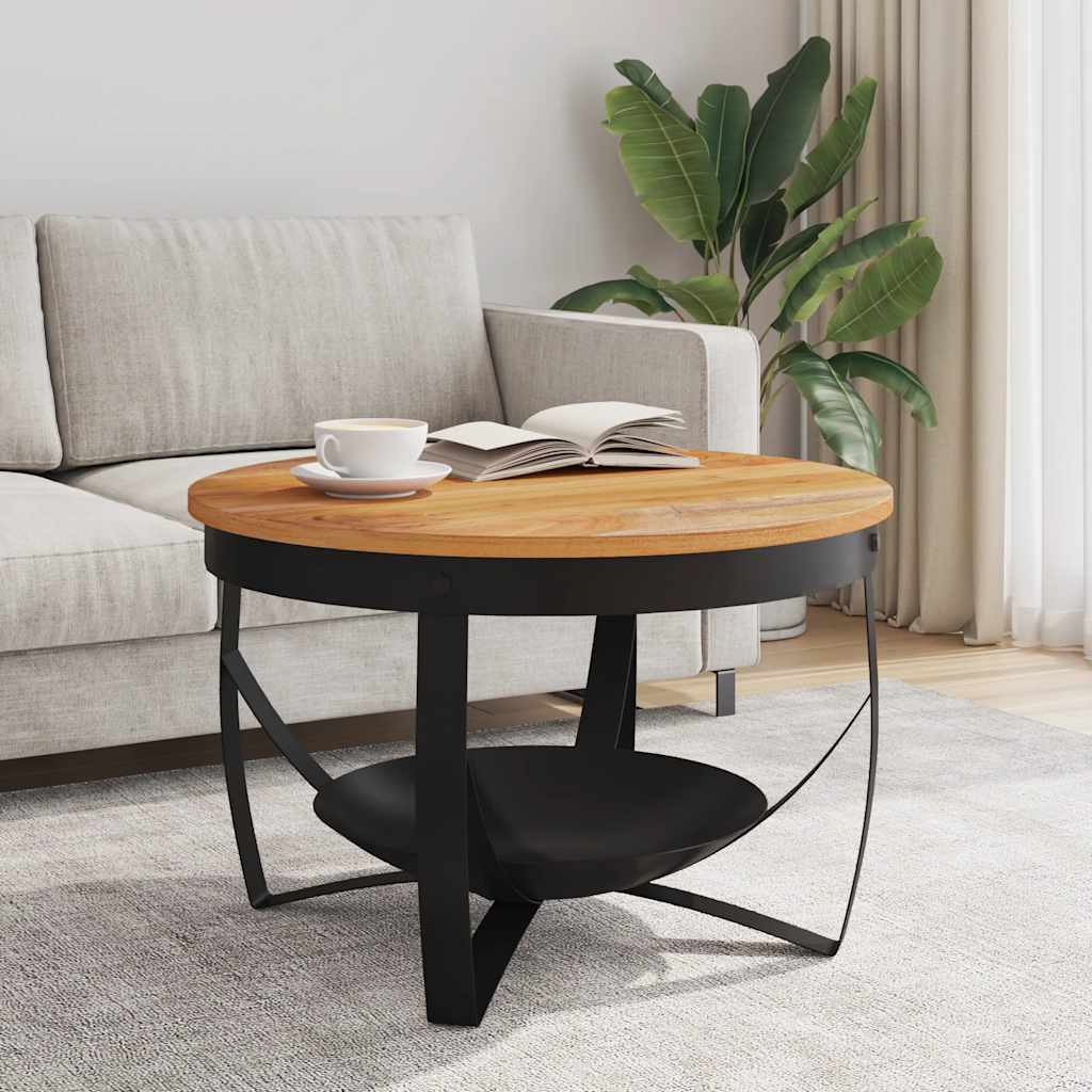Coffee Table Ø26.8"x16.9" Solid Acacia Wood