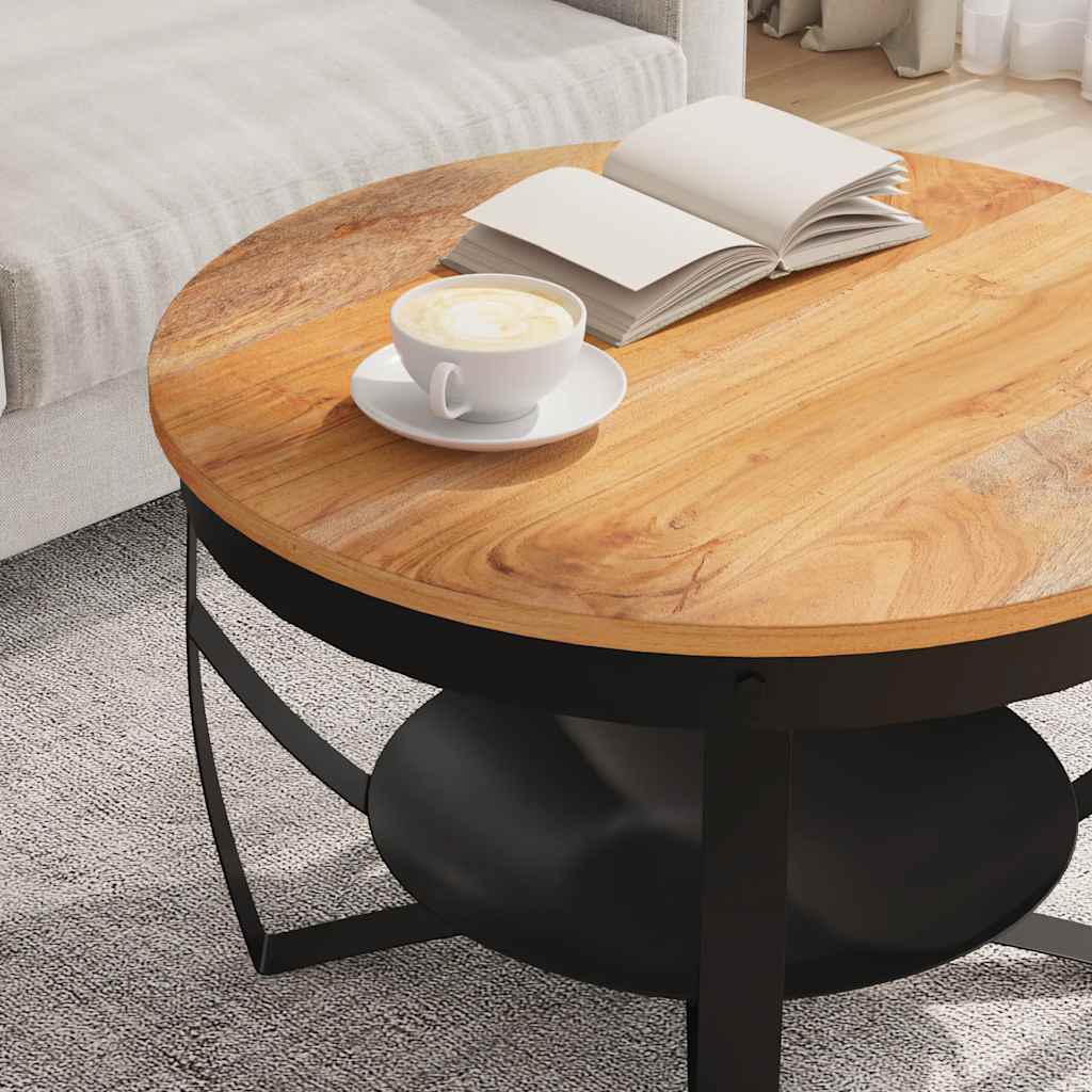 Coffee Table Ø26.8"x16.9" Solid Acacia Wood
