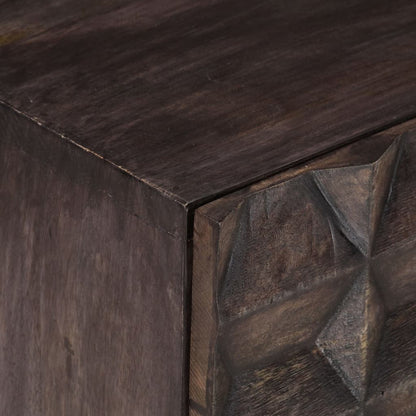 vidaXL Bed Cabinet Black Solid mango wood, brass powder-coated iron Medium