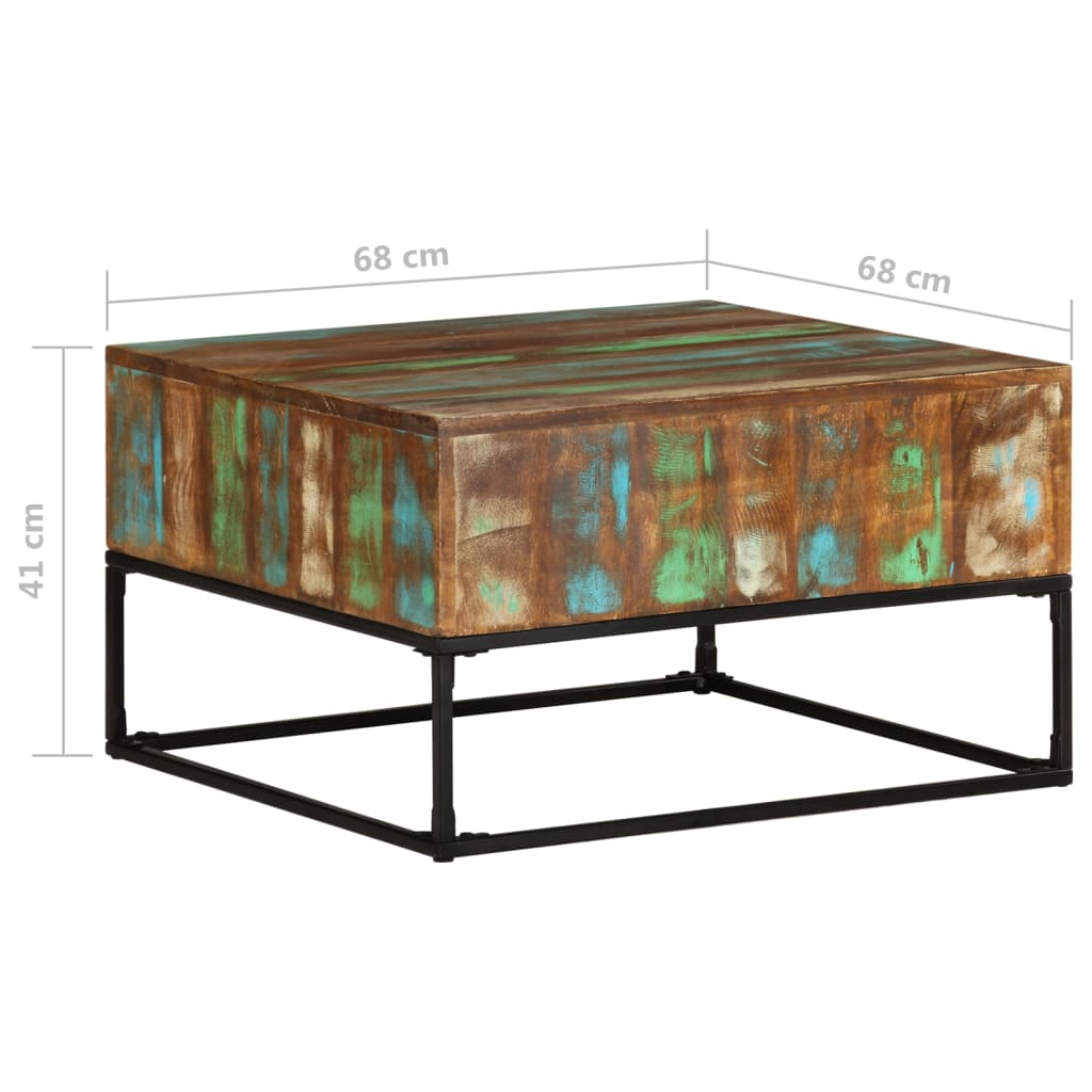 vidaXL Coffee Table Multicolor Solid reclaimed wood and iron Medium