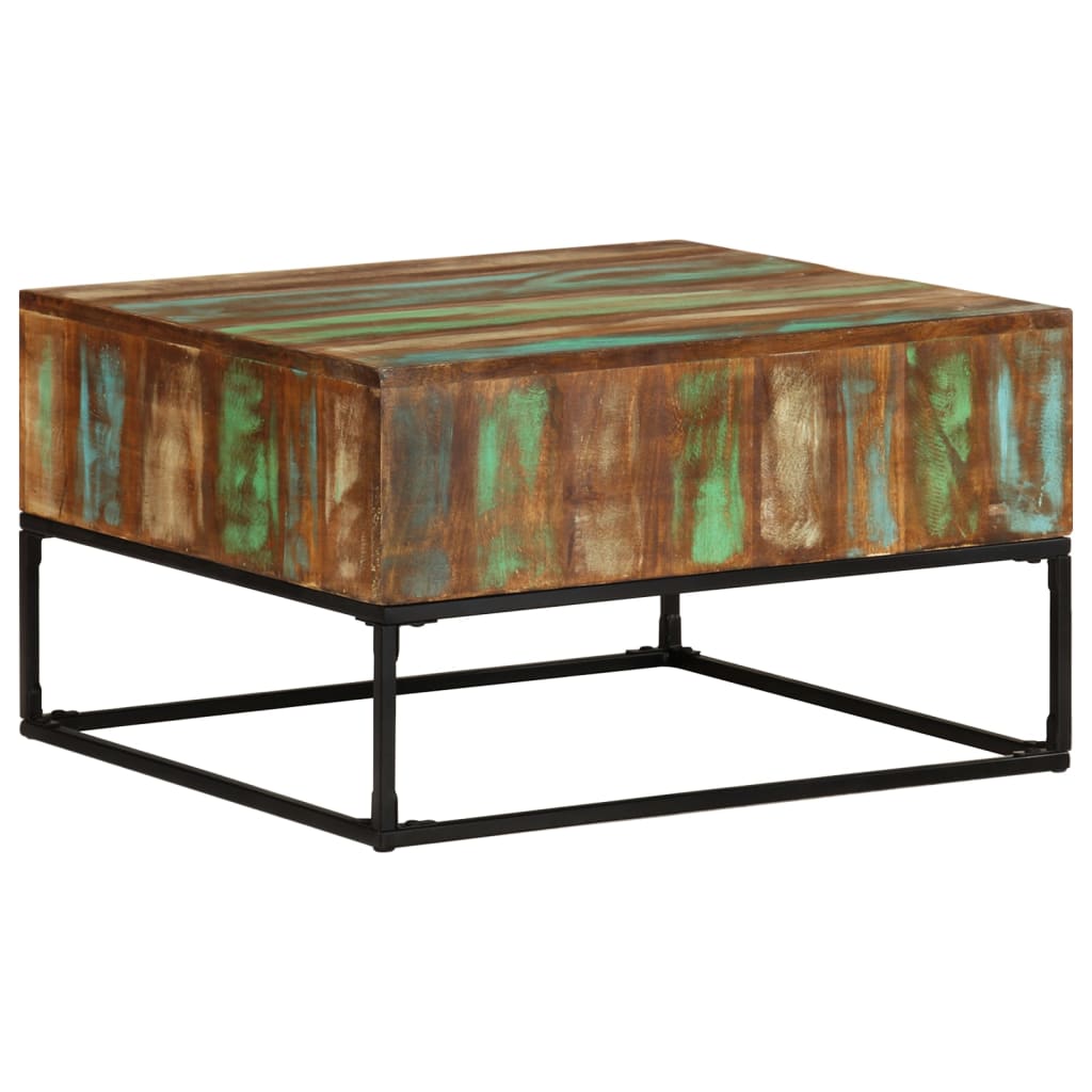 vidaXL Coffee Table Multicolor Solid reclaimed wood and iron Medium
