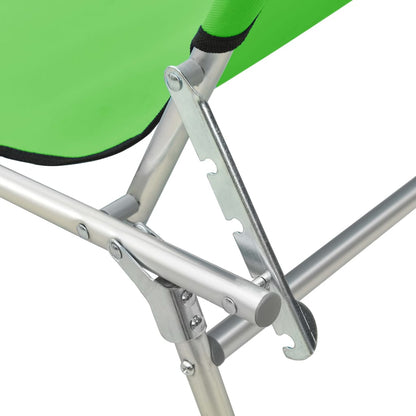 310325 vidaXL Folding Sun Lounger with Canopy Steel Apple Green