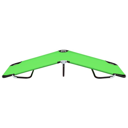 Folding Sun Lounger Steel Green