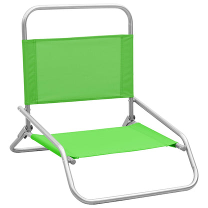 Beach Chair | Set of 2 | Green | Oxford fabric with PE coating, steel