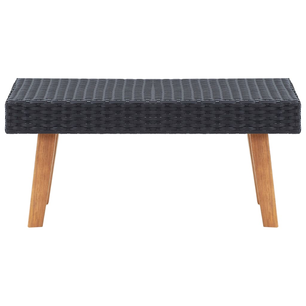 Patio Coffee Table Poly Rattan Black