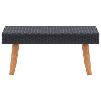Patio Coffee Table Poly Rattan Black