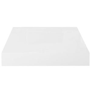 Floating Wall Shelves 2 pcs High Gloss White 23x23.5x3.8 cm MDF