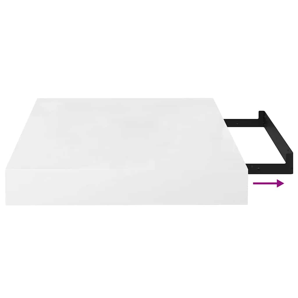 Floating Wall Shelves 4 pcs High Gloss White 23x23.5x3.8 cm MDF