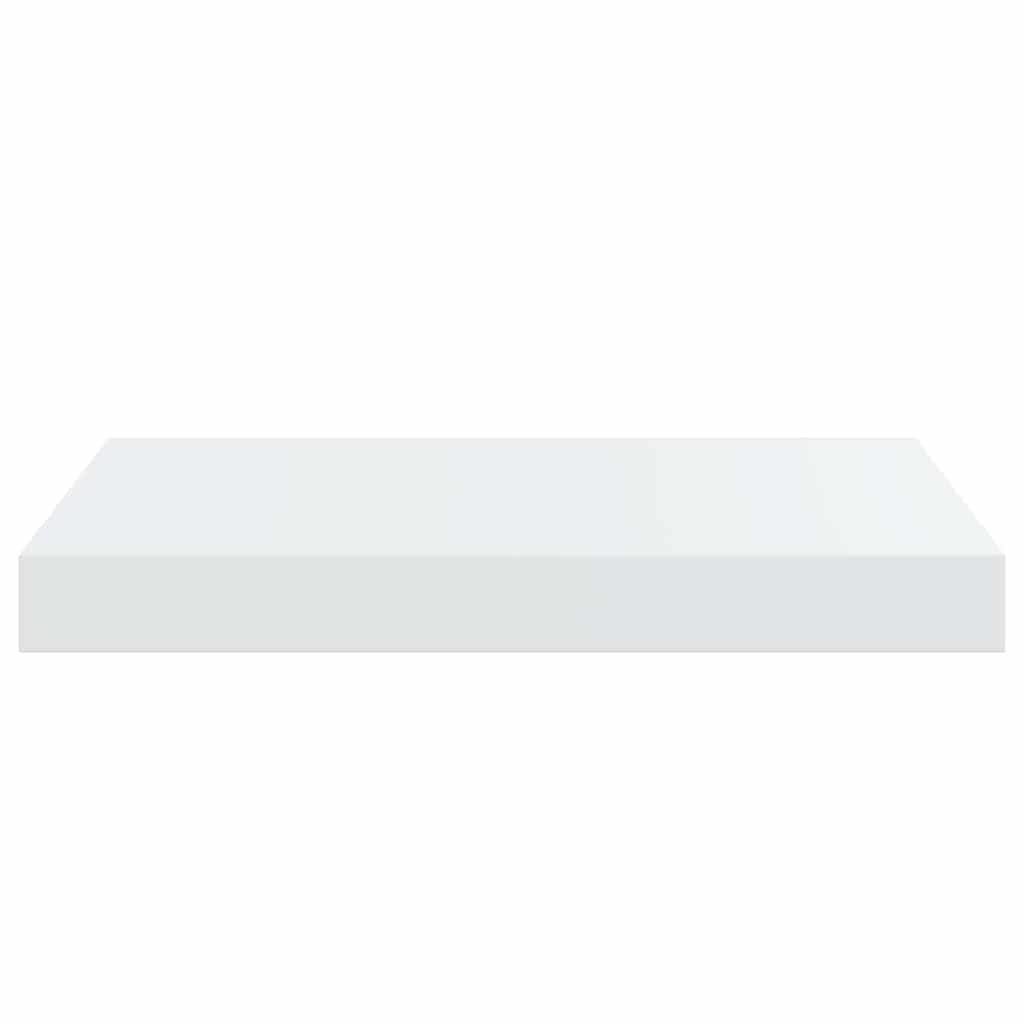 Wall Shelf Set of 2 High gloss white Honeycomb MDF, metal frame