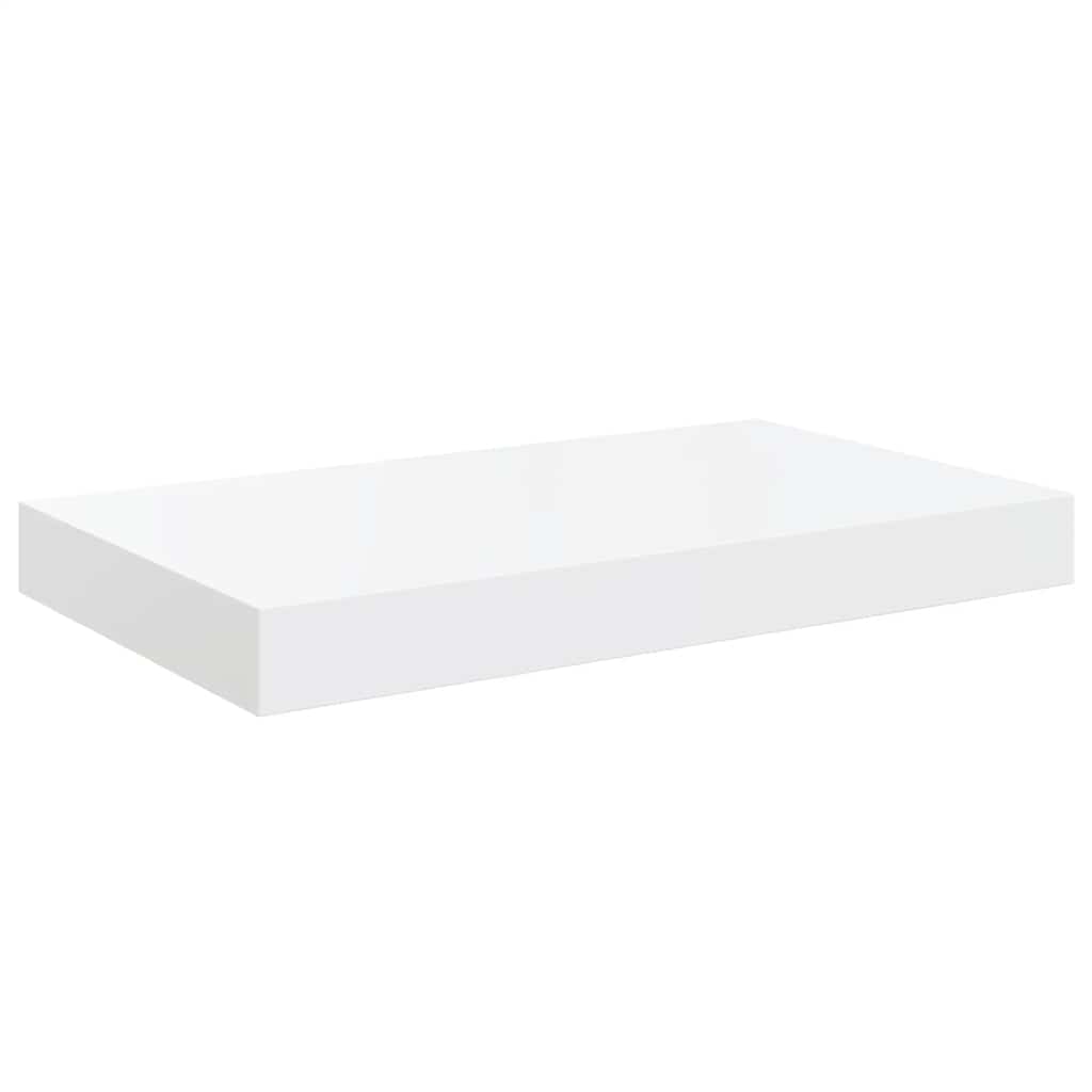 Wall Shelf Set of 2 High gloss white Honeycomb MDF, metal frame