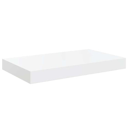 Wall Shelf Set of 2 High gloss white Honeycomb MDF, metal frame