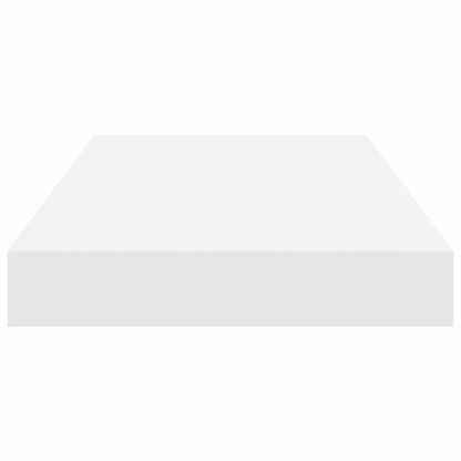 Wall Shelf Set of 2 High gloss white Honeycomb MDF, metal frame