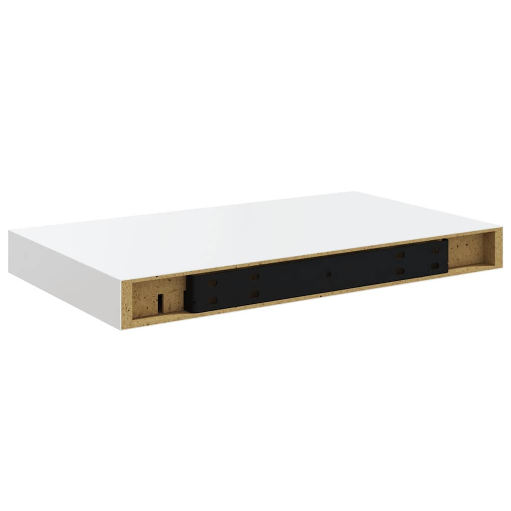 Wall Shelf Set of 2 High gloss white Honeycomb MDF, metal frame